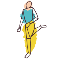 Fashionable abstract drawing of a female figure png