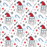 Christmas pattern with santa claus png