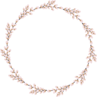 Willow wreath. Round frame made of willow twigs png