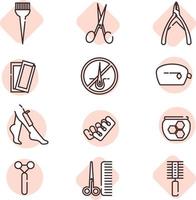 Beauty icon set, icon, vector on white background.