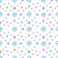 Seamless pattern with colorful snowflakes against png