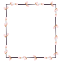 square frame made of willow twigs. Easter Frame png