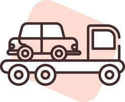 Car caravan, icon, vector on white background.