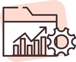 Chart folder, icon, vector on white background.
