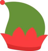 Christmas elf hat, icon, vector on white background.