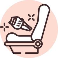 Cleaning car seat , icon, vector on white background.