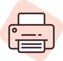 Electronics printer, icon, vector on white background.