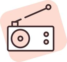 Electronics radio, icon, vector on white background.