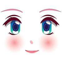 hermosa cara de niña para personaje de anime vector