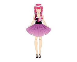 personaje de chica anime con vestido corto