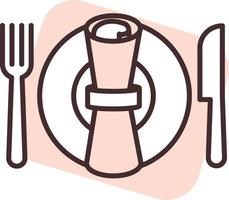 Home textile dinner table, icon, vector on white background.