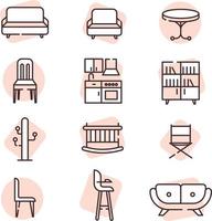 muebles para el hogar, icono, vector sobre fondo blanco.