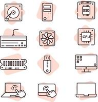 Computer Electronics, icon, vector on white background.