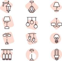 Light icon set, icon, vector on white background.