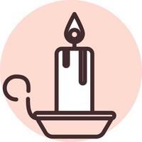 Light candle, icon, vector on white background.