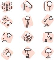 Light icon set, icon, vector on white background.