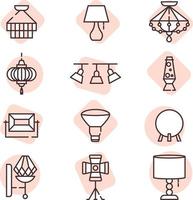 Light icon set, icon, vector on white background.