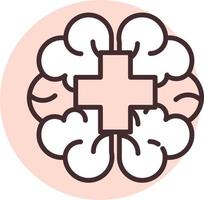 Medical brain psychology, icon, vector on white background.