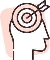 Mental target, icon, vector on white background.