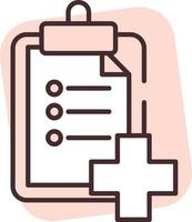 Medical check list, icon, vector on white background.
