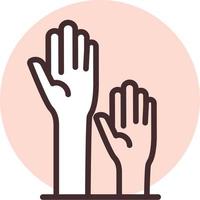 Team work obligation, icon, vector on white background.