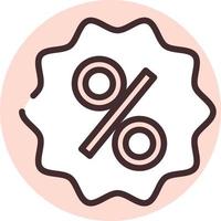 Percentage discount, icon, vector on white background.