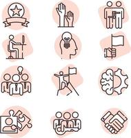 Team work icon set, icon, vector on white background.