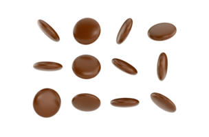 frijoles de chocolate recubiertos de chocolate bola de chocolate caramelo marrón chocolate ilustración 3d png