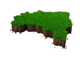 Brazil Map Grass and ground texture 3d illustration png