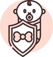 Baby care protection, icon, vector on white background.