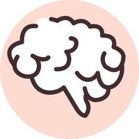 Human organ brain, icon, vector on white background.