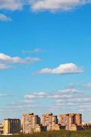 residential district under bue spring sky photo