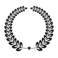 Laurel wreath silhouette made of dried branches and leaves illustration isolated on a white background vector