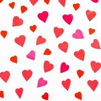 pink and red hearts cutout from color paper photo