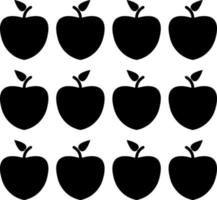 Apple fruit with black colors vector