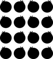 fruits and vegetables silhouette vector