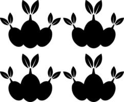 fruits and vegetables silhouette vector