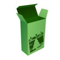 maqueta de caja de navidad png