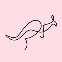 Cute kangaro line art vector with colorful background free vector