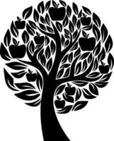 Tree silhouette vector for the website, for printing. Vector graphics.