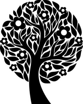 Tree silhouette vector for the website, for printing. Vector graphics.