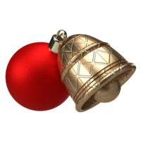 bola de navidad y campana de oro imagen png
