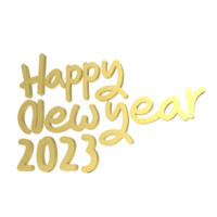 gold happy new year 3d png image
