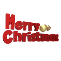 red merry Christmas  3d png image