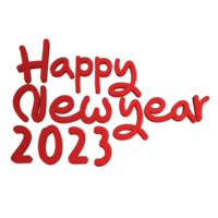 red happy new year 3d png image
