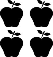 Apple fruit with black colors vector