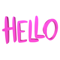 The pink  text hello png image