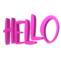 The pink  text hello png image