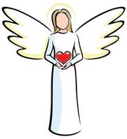 Angel Holding Heart vector