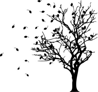 Tree silhouette vector for the website, for printing. Vector graphics.